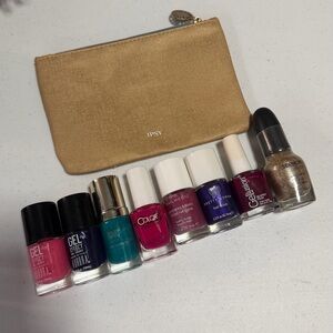 Makeup Bag with Assorted Nail Polish Set